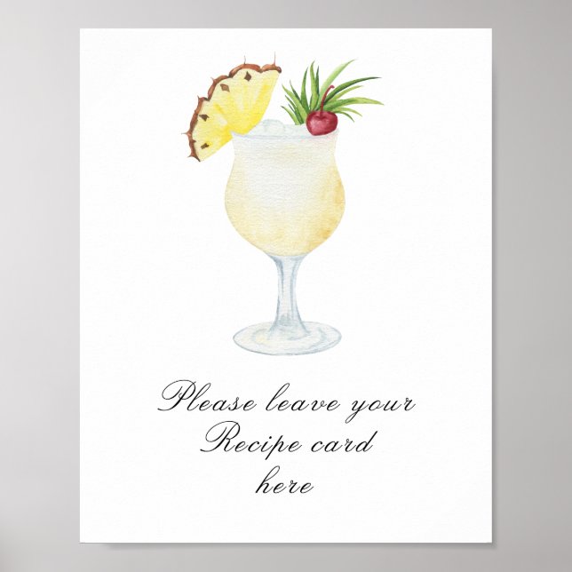 Affiche Carte de recette de cocktail pour enterrement de v (Devant)