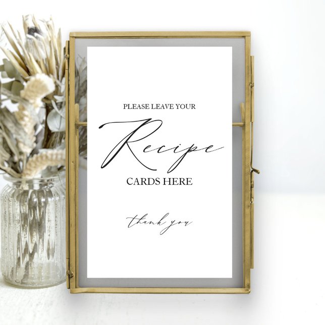 Affiche Carte de recette de douche de mariée élégante et m (Créateur téléchargé)