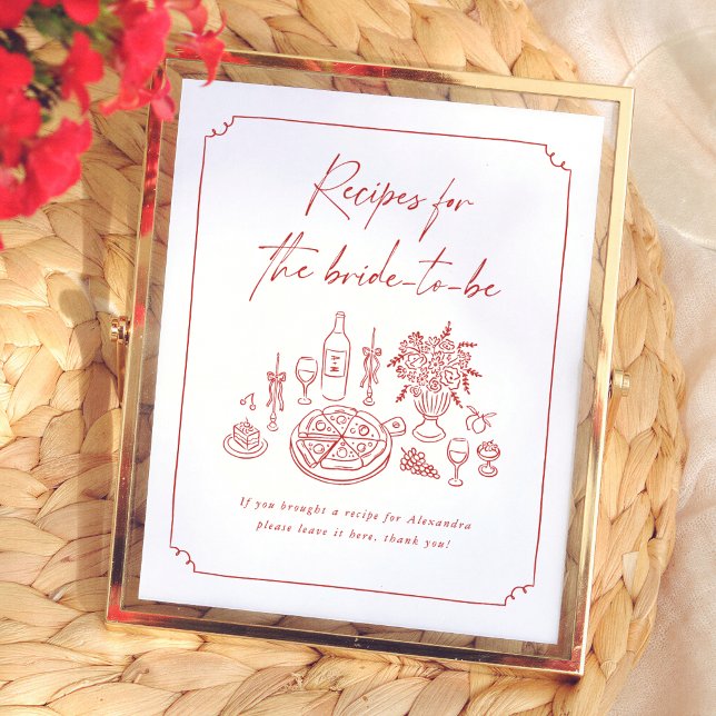 Affiche Carte de recette de douche de mariée That's Amore (Créateur téléchargé)