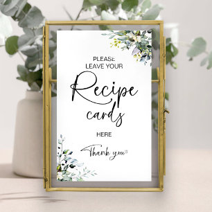 Affiche Carte de recette de douche de mariée Verte