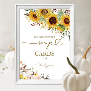 Affiche Carte de recette de mariage de tournesol de citrou
