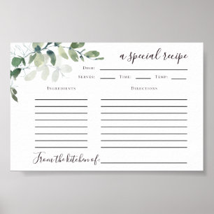 Affiche Carte de recette Eucalyptus 6x4 Téléchargement imp