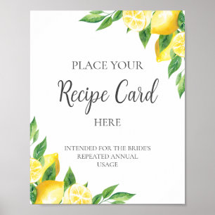 Affiche Carte de recette Fête des mariées citron ici Signe