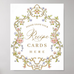 Affiche Carte de recette florale de Grace victorienne orig