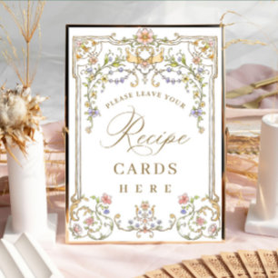 Affiche Carte de recette florale de Grace victorienne orig