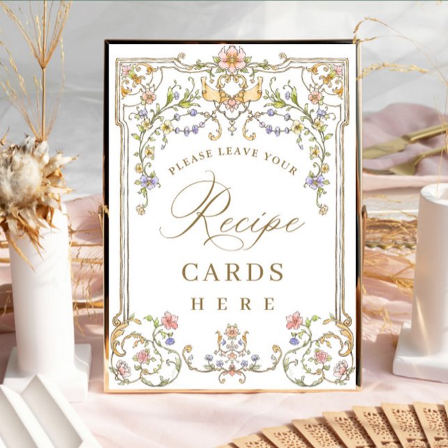 Affiche Carte de recette florale de Grace victorienne orig (Créateur téléchargé)