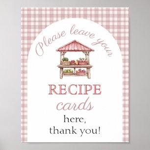 Affiche carte de recette Marché Campagne Rose enseigne pou