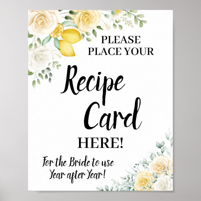 Affiche Carte de recette pour Lemons & Roses Place Shower  (Devant)