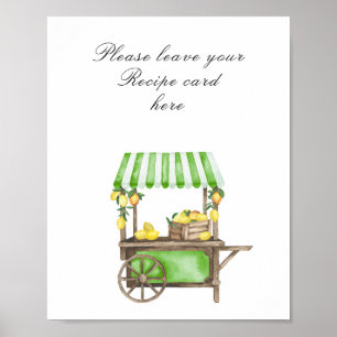 Affiche Carte de recette pour une baby shower de mariage s