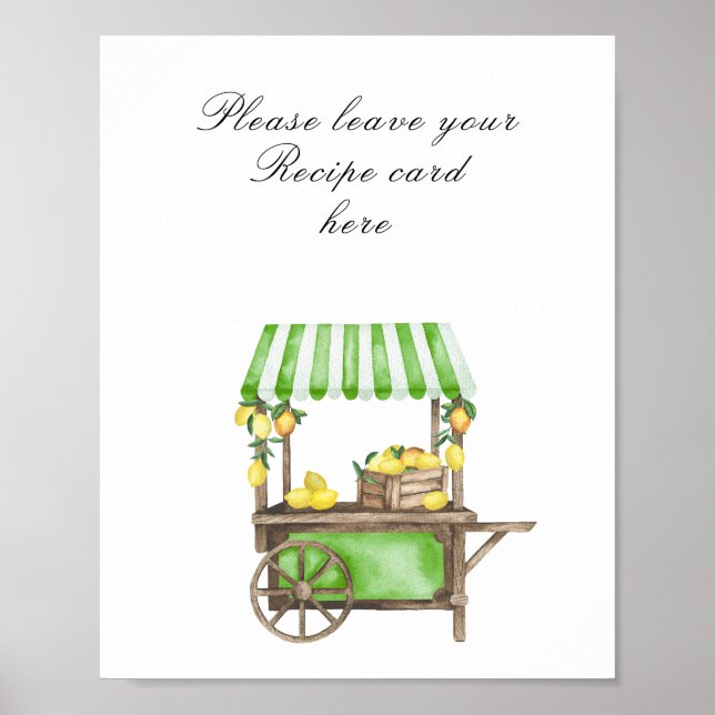 Affiche Carte de recette pour une baby shower de mariage s (Devant)