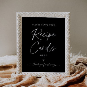 Affiche Carte de recettes NOIR noir - Laissez votre recett