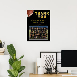 Affiche Carte de remerciement pour l'entraîneur de footbal