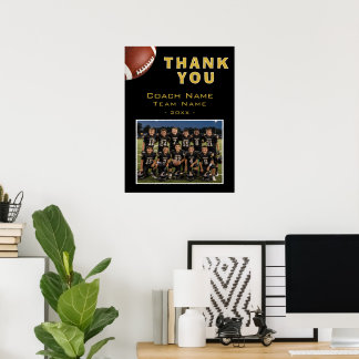 Affiche Carte de remerciement pour l'entraîneur de footbal