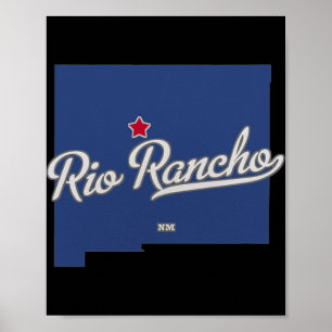 Affiche Carte de Rio Rancho Nouveau-Mexique Nm