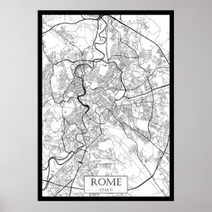 Affiche Carte de Rome Italie