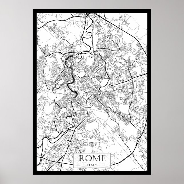 Affiche Carte de Rome Italie (Devant)