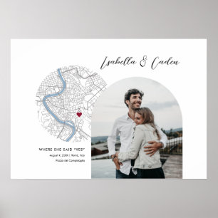 Affiche Carte de Rome Mariage Fiançailles cadeau photo
