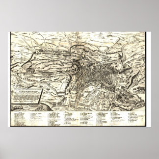 Affiche Carte de Rome pendant la Renaissance
