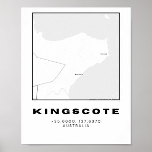 Affiche Carte de rue minimaliste avec coordonnées