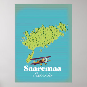 Affiche Carte de Saaremaa Estonie