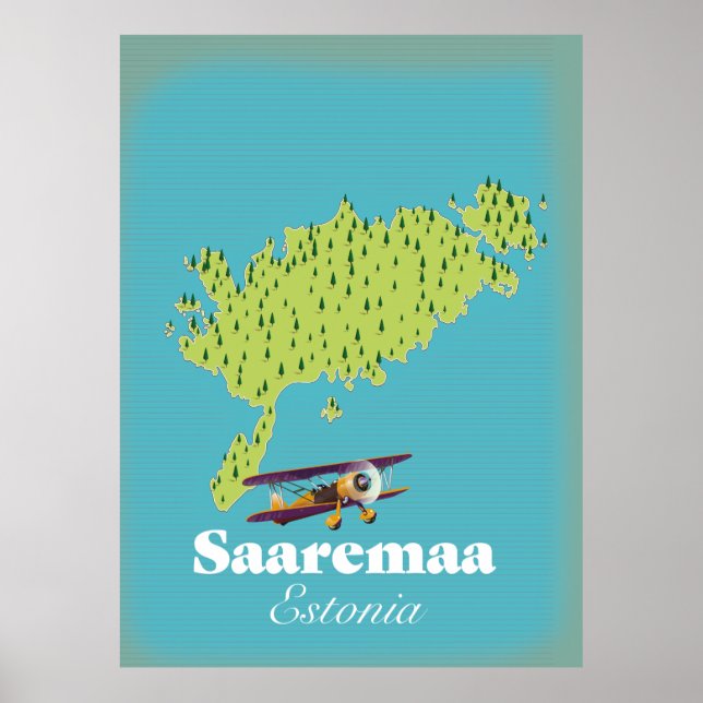 Affiche Carte de Saaremaa Estonie (Devant)