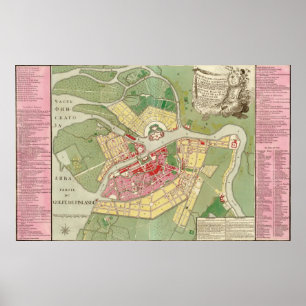 Affiche Carte de Saint-Pétersbourg 1776