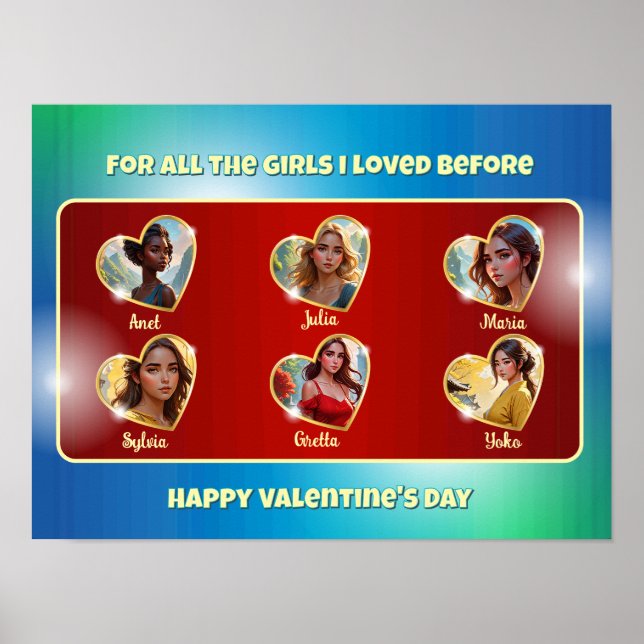 Affiche Carte de Saint Valentin pour un Bachelorette (Devant)