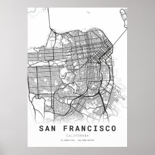Affiche Carte de San Francisco