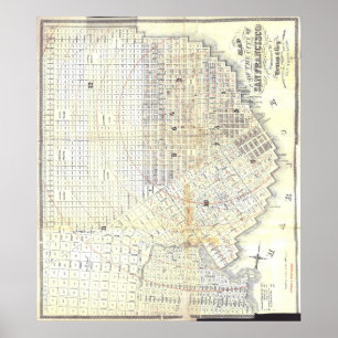Affiche Carte de San Francisco 1862
