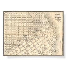 Carte de San Francisco dorée détaillée vintage 188