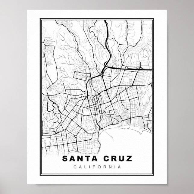 Affiche Carte de Santa Cruz (Devant)