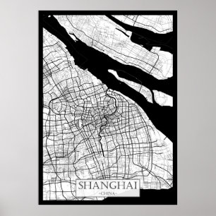 Affiche Carte de Shanghai Chine
