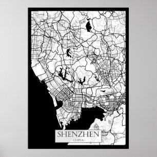 Affiche Carte de Shenzhen Chine