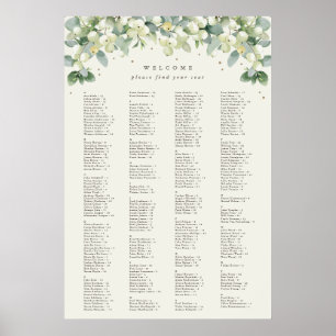 Affiche Carte de siège alphabétique de 26 x 38 pouces pour