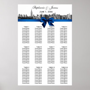 Affiche Carte de siège BW Bleu Bw à large bande NYC
