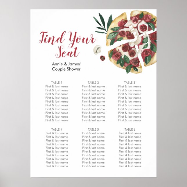 Affiche Carte de siège de la fête de la pizza italienne (Devant)