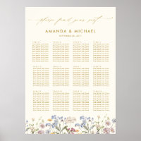 Carte de siège du Mariage Fleur sauvage de ressort