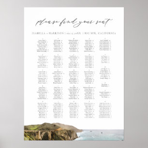 Affiche Carte de siège Mariage de la ligne Skyline BIG SUR