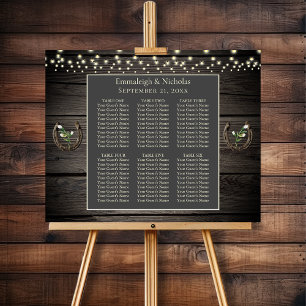 Affiche Carte de siège Mariage en bois rustique vieille gr
