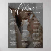 Carte de siège Mariage photo de bienvenue de scrip