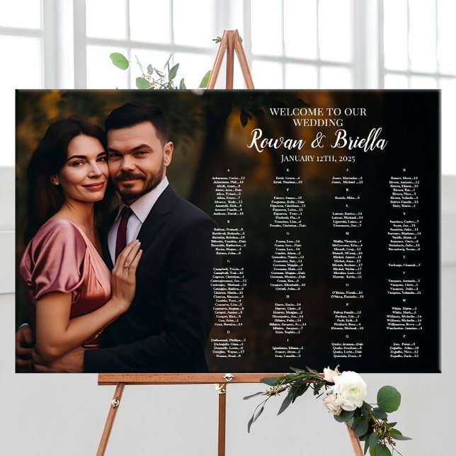 Affiche Carte de sièges mariage avec photo trouvez votre s (Créateur téléchargé)