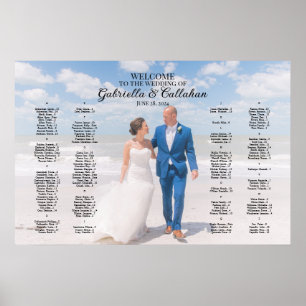 Affiche Carte de sièges mariage photo moderne alphabétique