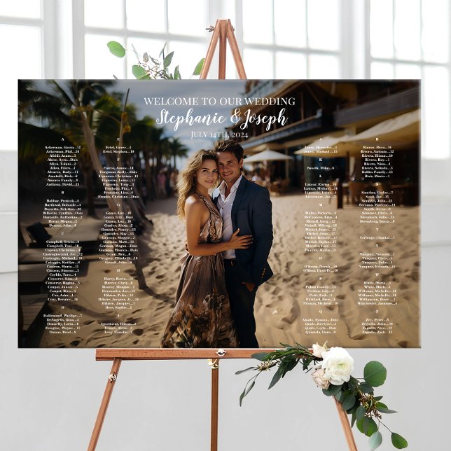 Affiche Carte de sièges mariage photo moderne alphabétique (Créateur téléchargé)