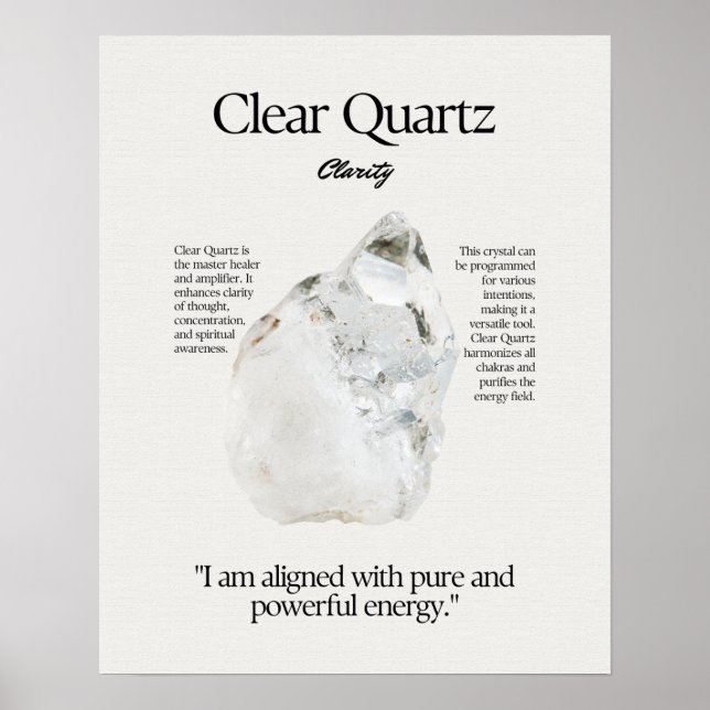 Affiche Carte de signification Crystal Gem Quartz Clear (Devant)