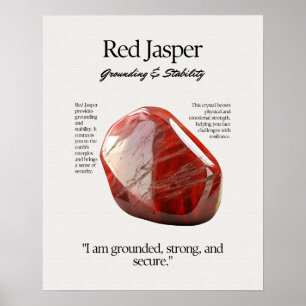 Affiche Carte de signification en cristal de jaspe rouge