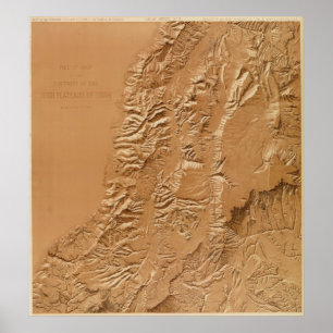 Affiche Carte de soulagement de l'Utah
