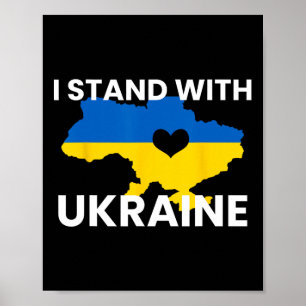 Affiche Carte de soutien à l'Ukraine Cœur Tenir ensemble U