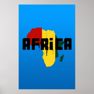Affiche Carte de style de reggae de l'Afrique de ragga