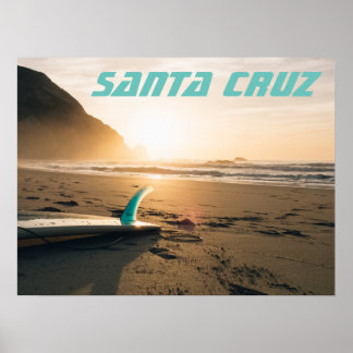 Affiche Carte de surf père Noël Cruz