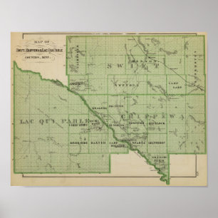 Affiche Carte de Swift, Minnesota